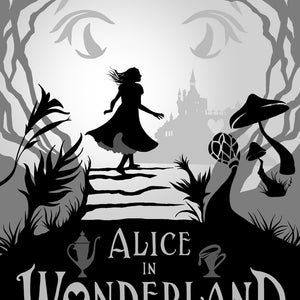 Original poster art in progress for Alice in Wonderland by Mitch Stark of Theatre Avenue
