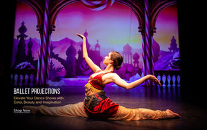 Theatrical production of Nutcracker with Theatre Avenue digital projections such as Land of Sweets.