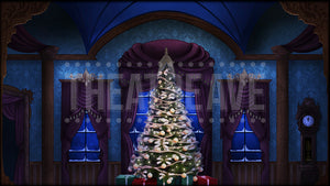 Christmas Parlor at Night, a digital projection backdrop perfect for theatre, ballet, and dance shows like Nutcracker