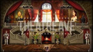 Great Hall, an Addams Family projection backdrop by Theatre Avenue.