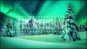 Snowy Night Mountain, an animated Frozen projection backdrop by Theatre Avenue.