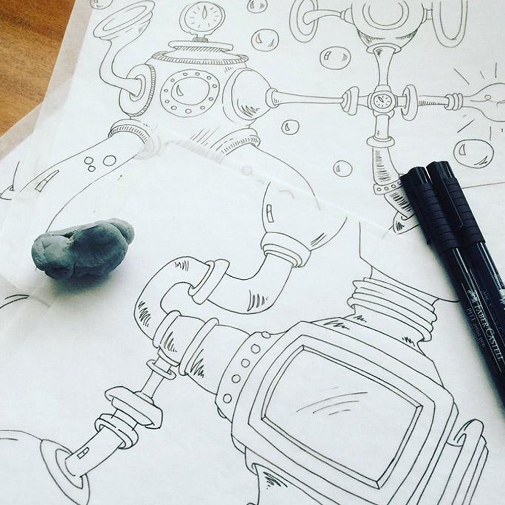 Early sketches for Seussical digital projections