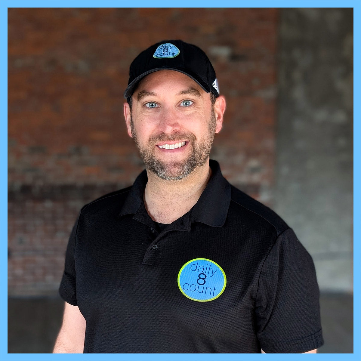 Brian Curl, professional musical theatre choreographer and teaching artist, wearing Daily 8 Count shirt for Choreography 101 online class