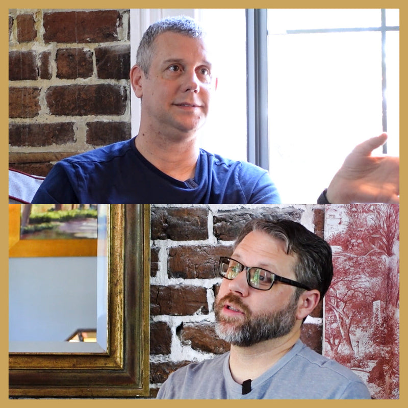 1. Screenshot of Mitch Stark and Josh Hornung discussing digital backdrops and projections in theatre.