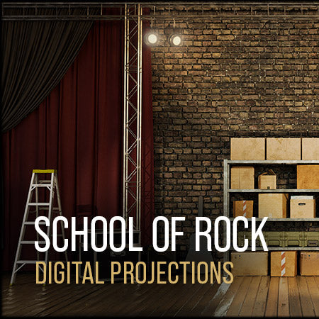 School of Rock digital backdrops and projection scenes by Theatre Avenue.