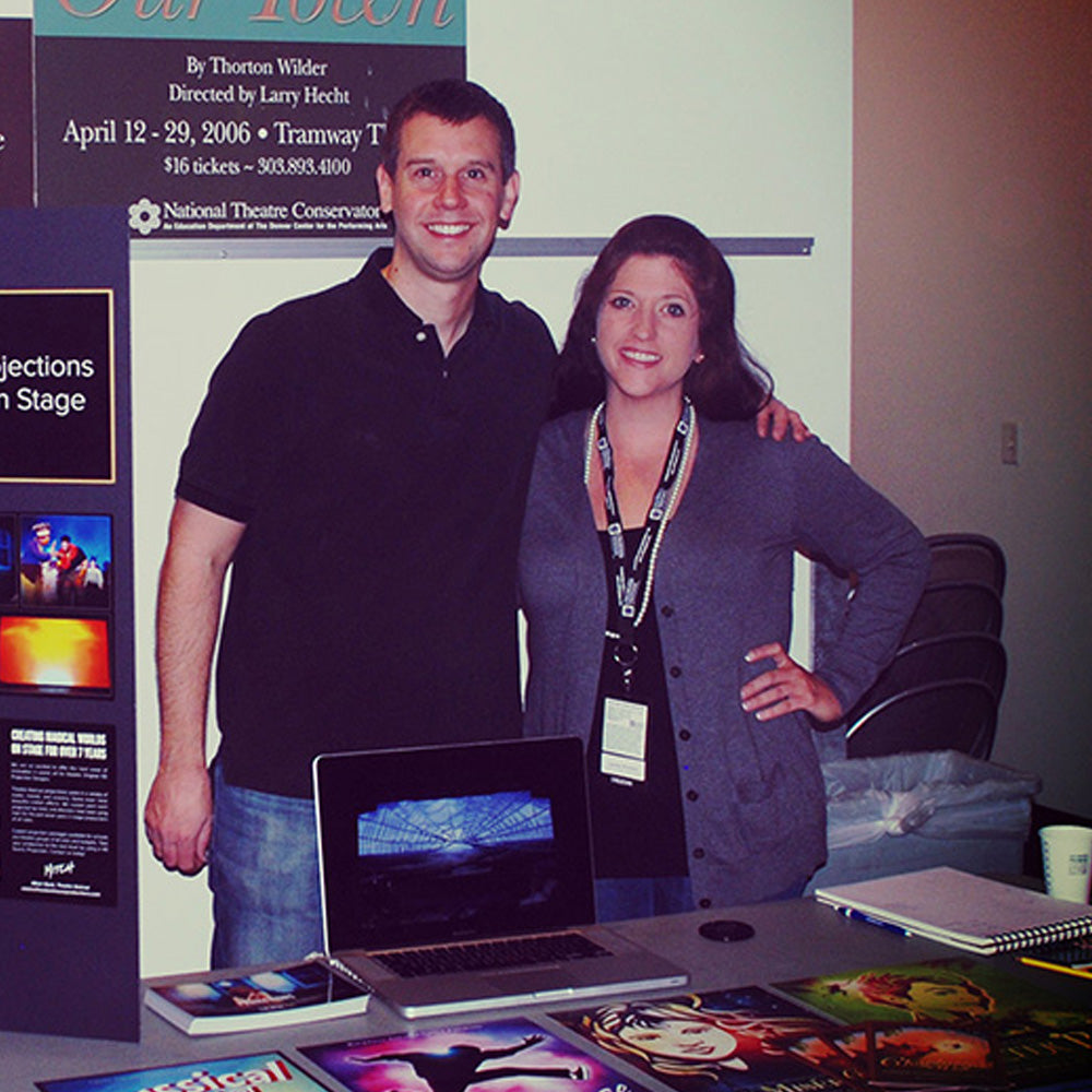 Middle school teacher Laurilea McDaniel and Theatre Avenue founder Mitch Stark at a Colorado theatre conference