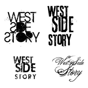 Typography design tests for original poster design for West Side Story