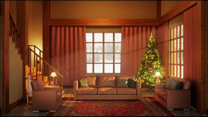 Christmas Living Room, a Christmas Story projection backdrop by Theatre Avenue.