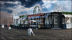 Abandoned Theme Park, a Wiz projection backdrop and digital scenery by Theatre Avenue.
