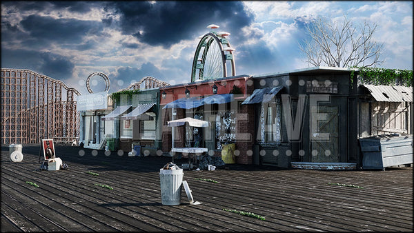 Abandoned Theme Park, a Wiz projection backdrop and digital scenery by Theatre Avenue.