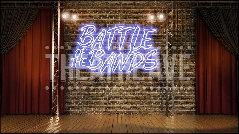 Battle of Bands Stage, a School of Rock projection backdrop and digital scenery by Theatre Avenue.