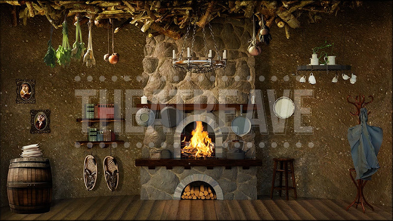 Beaver Home, a Narnia animated projection backdrop by Theatre Avenue.