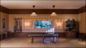 Billiard Room, a Clue High School Edition projection backrop and digital scenery by Theatre Avenue.