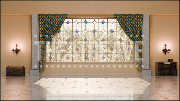 Boarding School Classroom, a Descendants projection backdrop and digital scenery by Theatre Avenue.