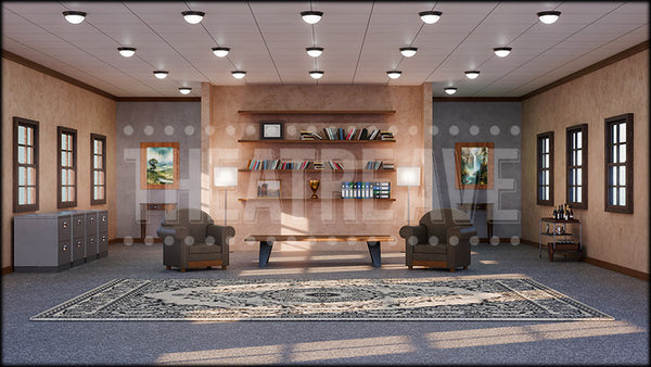Boss's Office, a 9 to 5 projection backdrop and digital scenery by Theatre Avenue.