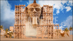 Building Pharoah, a Prince of Egypt projection backdrop and digital scenery by Theatre Avenue.