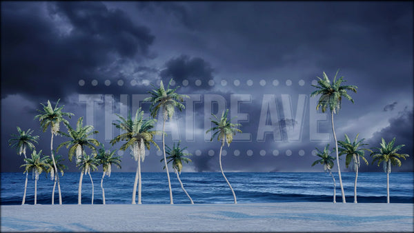 Caribbean Tree Shore, a Once on This Island projection backdrop and digital scenery by Theatre Avenue.