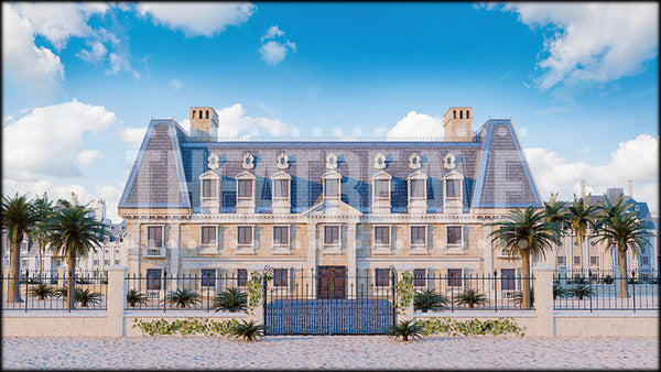 Caribbean Villa, a Once on This Island projection backdrop and digital scenery by Theatre Avenue.