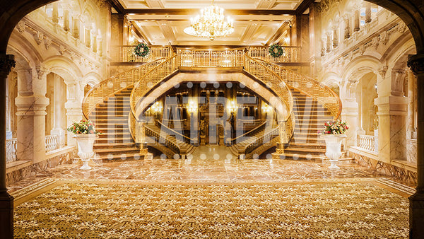 Christmas Mansion, an Annie backdrop projection by Theatre Avenue for schools and community productions.