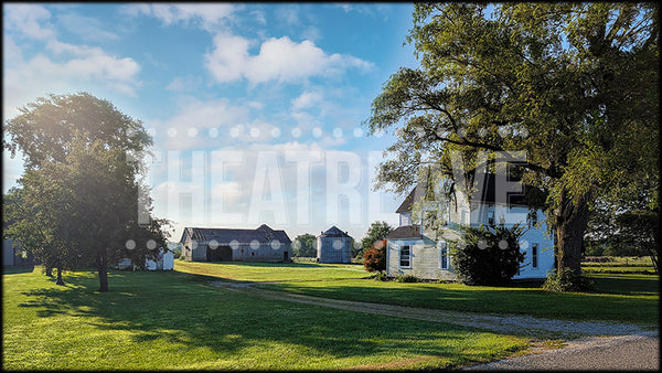 Country Farm Home, a Charlotte's Web projection backdrop and digital scenery by Theatre Avenue.