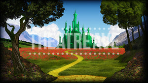 Emerald City, a Wizard of Oz projection backdrop by Theatre Avenue.