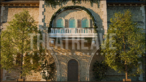 European Balcony, a Romeo and Juliet projection backdrop and digital scenery by Theatre Avenue.