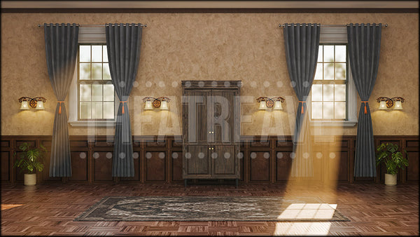 European Bedroom, a Sound of Music projection backdrop and digital scenery by Theatre Avenue.