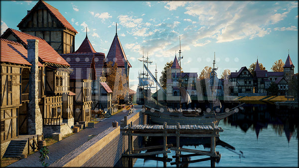 European Harbor, a Frozen projection backdrop and digital scenery by Theatre Avenue.