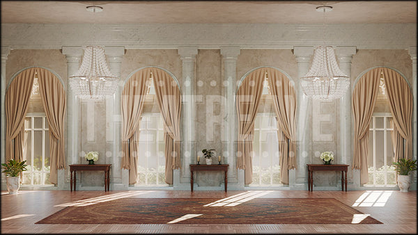 European Parlor, a Sound of Music projection backdrop and digital scenery by Theatre Avenue.