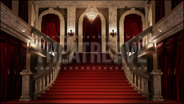 Grand Mansion Stairwell, a Phantom of the Opera projection backdrop by Theatre Avenue.