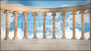 Greek Colonnade, an animated Xanadu projection backdrop by Theatre Avenue.