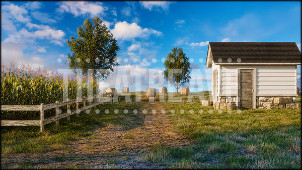 Hay Shed, a Color Purple projection backdrop and digital scenery by Theatre Avenue.
