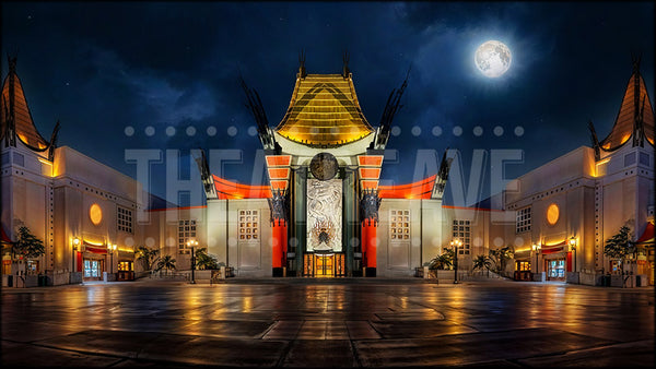 Hollywood Chinese Theater, a Singin' in the Rain projection backdrop by Theatre Avenue.