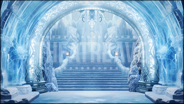 Ice Castle Grand Foyer, a Frozen projection backdrop by Theatre Avenue.