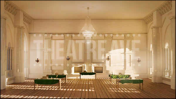 Independence Hall, a 1776 projection backdrop and digital scenery by Theatre Avenue.