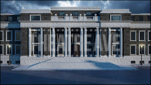 London Bank, a Mary Poppins projection backdrop and digital scenery by Theatre Avenue.