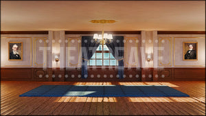 London Executive Office, a Mary Poppins projection backdrop and digital scenery by Theatre Avenue.
