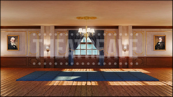 London Executive Office, a Mary Poppins projection backdrop and digital scenery by Theatre Avenue.