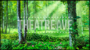 Magic Forest, Tuck Everlasting digital scenery backdrop by Theatre Avenue.