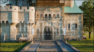Norwegian Castle Entrance, a Frozen projection backdrop and digital scenery by Theatre Avenue.