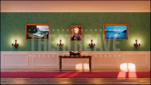 Norwegian Castle Hall, a Frozen projection backdrop and digital scenery by Theatre Avenue.
