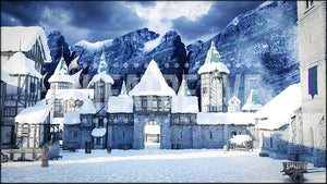 Norwegian Village Winter, a Frozen projection backdrop by Theatre Avenue.