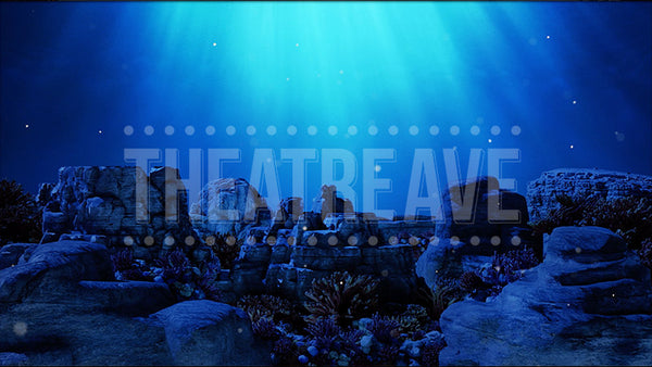 Ocean Floor Dark, a Little Mermaid projection backdrop and digital scenery by Theatre Avenue.