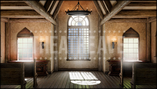 Old Hollow Church, a Sleepy Hollow projection backdrop and digital scenery by Theatre Avenue.