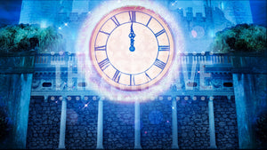 Palace with Magic Clock, a Cinderella projection backdrop by Theatre Avenue.