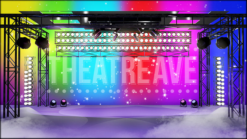 Rainbow Rock Stage, a Six the Musical projection backdrop and animated digital scenery by Theatre Avenue.