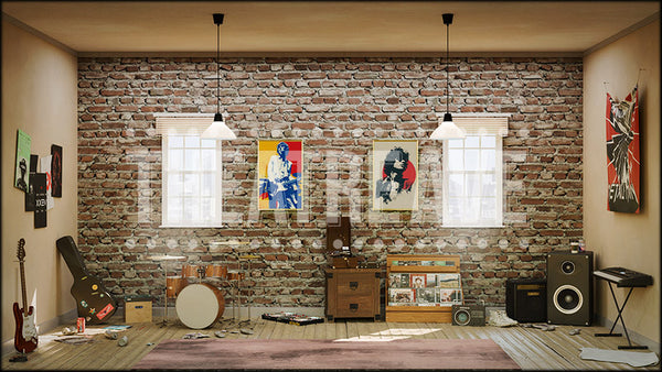 Rockin' Apartment, a School of Rock projection backdrop and digital scenery by Theatre Avenue.