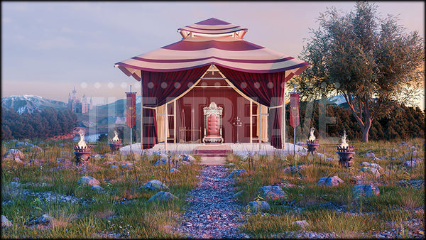 Royal Camp, a Narnia projection backdrop and digital scenery by Theatre Avenue.