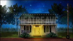 Rural House at Night, a To Kill a Mockingbird projection backdrop by Theatre Avenue.