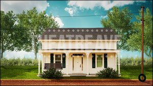 Rural House, a To Kill a Mockingbird projection backdrop by Theatre Avenue.